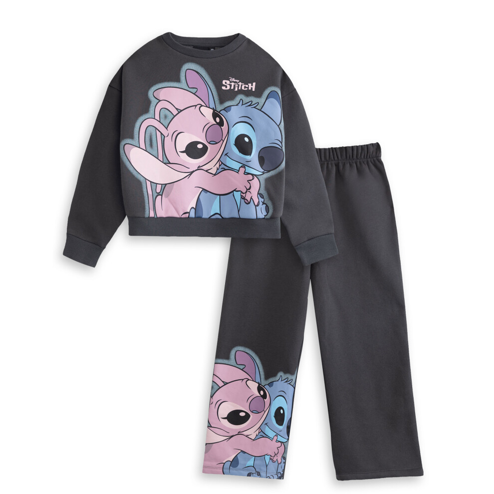Disney (10-11 Years) Lilo & Stitch Sweatshirt And Joggers Set (Girls Grey)