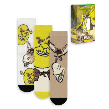 (7-11 UK) Shrek Calf Socks Set of 3 (Unisex Multicoloured)