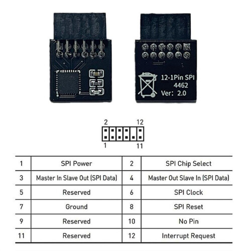 Motherboards TPM2.0 Encryption Security Module 12Pin SPI Security Remote Card 2