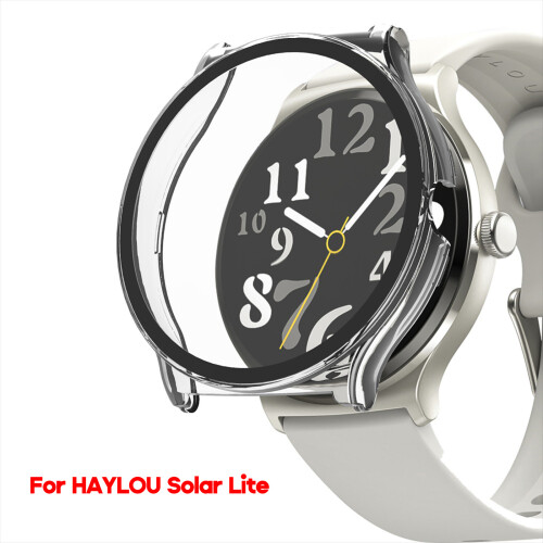Watch Screen Protector Case with Tempered Glass Protective Cover for Solar Lite Black 2