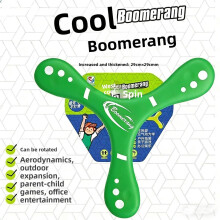 (Green) Leaf Three Boomerang With Soft Rubber Material Suitable For Kids Outdoors Play