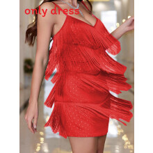 (Red, L) Trendy Womens Nightclub Dress With Spliced Fabric And Sleeveless Design Party Evening For