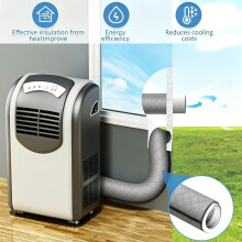 Portable Zipper Air Conditioner Hose Cover With 2 Adjustable Buckles, Zipper Design, Double-layer Insulation, Suitable For