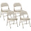 4er-Set klappbare Bürostühle, Leinenoptik, Metallbeine, Beige 1