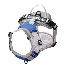 (Gray Blue,L)Nonslip Nylon Dog Chest Harness With Reflective And Breathable Design For Secure