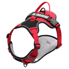 (Red Black,L)Nonslip Nylon Dog Chest Harness With Reflective And Breathable Design Secure For