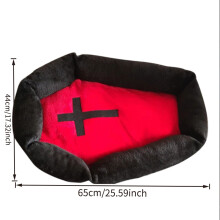 Gothic Style Pet Bed for Cats And Dogs, Featuring a Comfortable And Safe Design with Red Colors And Cross Elements