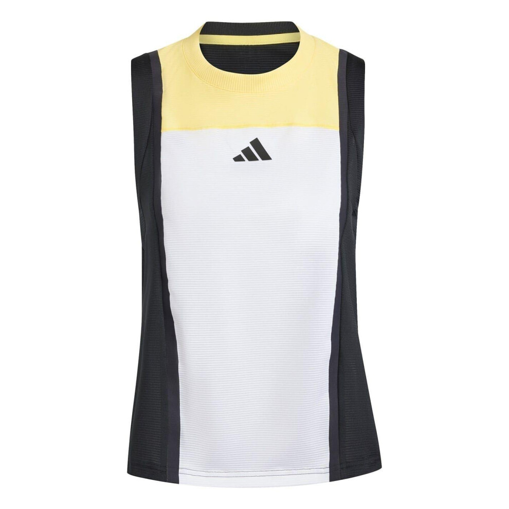 Adidas (10 Uk, White/Black/Orange) Womens/Ladies Regular Sleeveless Tank Top