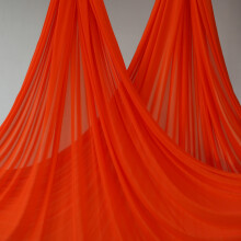 (Orange) 7m Aerial Silk Fabric Yoga Hammock, Silks Swing, Gym Fitness at Home, Outdoor Anti-Gravity, Body Building, Pilates Yoga Belt,