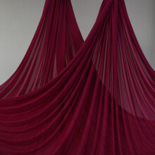 (Claret) 7m Aerial Silk Fabric Yoga Hammock, Silks Swing, Gym Fitness at Home, Outdoor Anti-Gravity, Body Building, Pilates Yoga Belt,