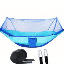 (Blue) 2-in-1-Camping-Hängematte mit Moskitonetz, 1,6 Pfund, ultraleichtes Fallschirm-Nylon-Hängebett für Outdoor-Überlebensreisen
