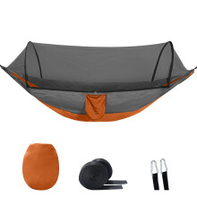 (Orange) 2-in-1-Camping-Hängematte mit Moskitonetz, 1,6 Pfund, ultraleichtes Fallschirm-Nylon-Hängebett für Outdoor-Überlebensreisen