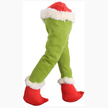 (1) Christmas Tree Ornaments Green Elf Legs Christmas Tree Ornaments Shawl Stuffed Plush Leg Decoration Suitable For Christmas Tree To