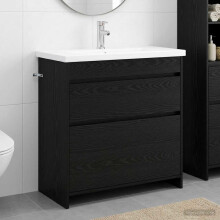 vidaXL Bathroom Furniture Set Black Oak 81 x 40 x 84.5 cm