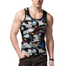 (Cute panda,L)Camiseta Regata Masculina Gráfica Estampada 3D Academia Fitness Verão Colete Camisetas Sem Mangas