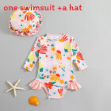 (Pink,XL(Child))Girls Cartoon Swimsuit With Quickdry Polyester For Water Play And Protection Sun