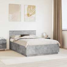 vidaXL Bed Frame Concrete Grey 150 x 200 cm Engineered Wood