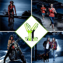 4X LED-Reflecterend Hardloopvest, Verstelbare Elastische Hardloopveiligheidsuitrusting LED-Verlichtingsvest Perfect voor Hardlopen, Wandelen, Fietsen