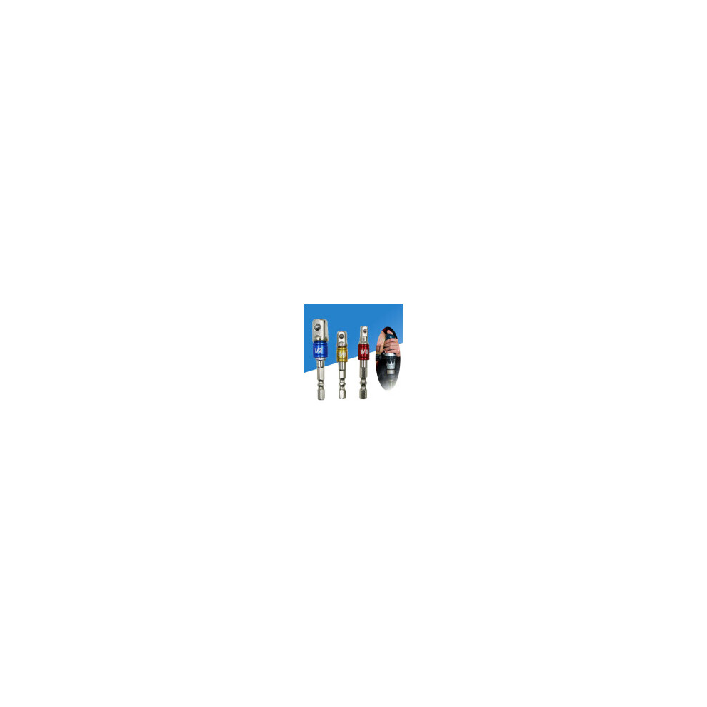 3X Drill Socket Bits Adapter Set Hex Shank Impact Driver Extension Wrench Bar 695224146254