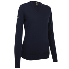 (14 UK, Dark Navy) Callaway Womens/Ladies Fine Knit V Neck Long-Sleeved Golf Pullover