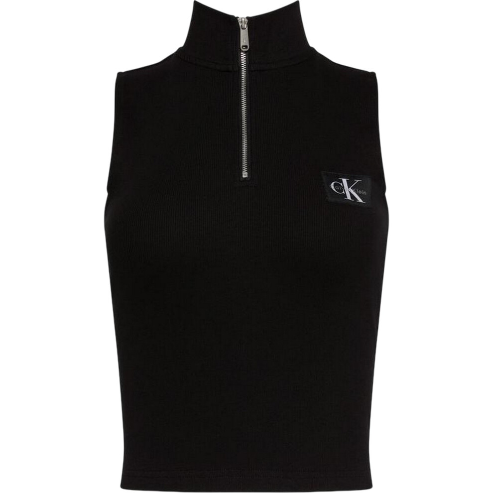 Calvin Klein (14 Uk, Black) Womens/Ladies Ribbed Slim Sleeveless Tank Top
