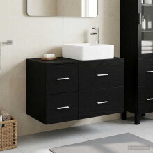 vidaXL Bathroom Furniture Set 2 pcs Black Oak Engineered Wood