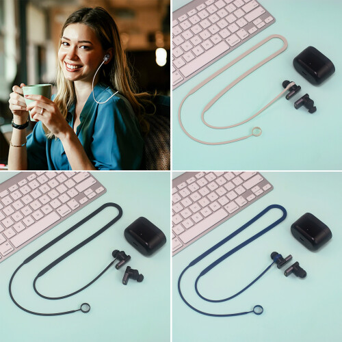 Hanging Neck String Lanyard for Status Between /3ANC Headphone Skin-friendly Blue 2