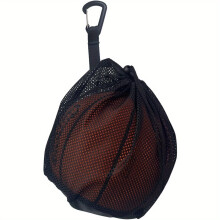 Mesh Basketball Net Bag, Drawstring Sports Ball Carrier, Lightweight Portable for Training