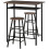 3 Piece Bar Table Set with 2 Stools Storage Shelf Black Oak 1