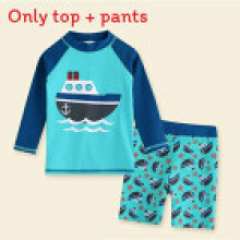 (Sailboat,2XL(Child))Boys Swimwear Set With Elastic Polyester And Cartoon Print Design For Poolside