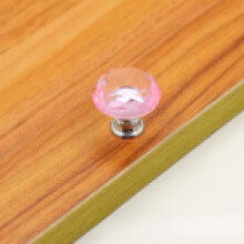 (Pink)Chromeplated Glass Alloy Drawer Handle For Furniture Doors Modern Decor Home