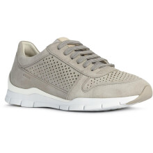 (7 UK, Light Grey) Geox Womens/Ladies Sukie Suede Trainers