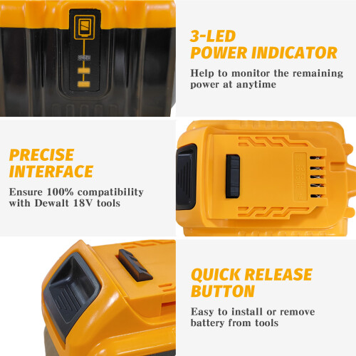 12.0Ah 2-Pcs Replacement Battery Compatible for Dewalt Battery 2