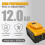 12.0Ah 2-Pcs Replacement Battery Compatible for Dewalt Battery 4