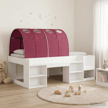 vidaXL Bed Frame with Tunnel 3 pcs White and Red Engineered Wood
