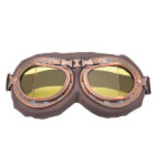 (Yellow)Harley Retro Copper Frame Motorcycle Goggles With Windproof Features For Offroad And Riding Street