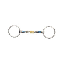 (5.5in, Blue) Shires Sweet Iron Roller Horse Loose Ring Snaffle Bit
