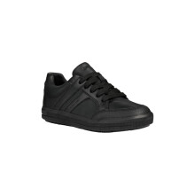 (6.5 UK, Black) Geox J Arzach B. D Leather Lace Up Trainer