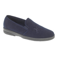 (13 UK, Navy) Sleepers Mens Frazer Synthetic Suede Slippers