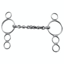 (5.5in, Silver) Shires Waterford Horse 3 Ring Gag Bit