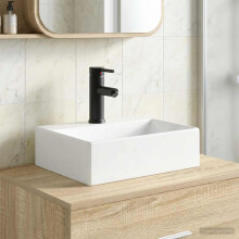 vidaXL Bathroom Wash Basin Matte Black 39 x 30.5 x 12.5 cm Metal