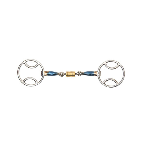 (5in, Blue) Shires Sweet Iron Roller Horse Bevel Bit