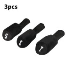 (Black) Golf Club Accessories Cotton Head Covers Plush Interior Club Wooden Protection