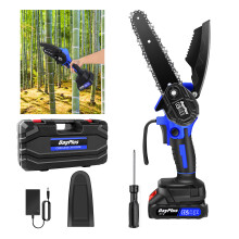 (1 Battery) Brushless Chainsaw 6inch Cordless Electric Chain Saws with Chains 1300mAh Battery Handheld Chainsaws for Cutting Wood Gardening Pruning