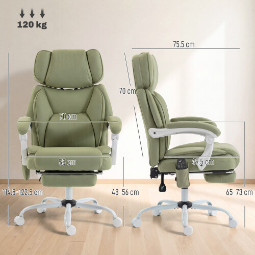 Homcom HOMCOM Vibration Massage Office Chair w/ Heat Reclining Function, Lime Green 2