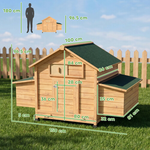 PawHut PawHut Chicken Coop with Nesting Box, Openable Top, Pull-Out Tray, Yellow 2