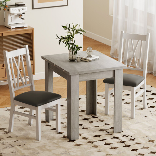 Homcom HOMCOM Folding Dining Table for 4-6, Drop Leaf Table for Small Spaces, Grey 1