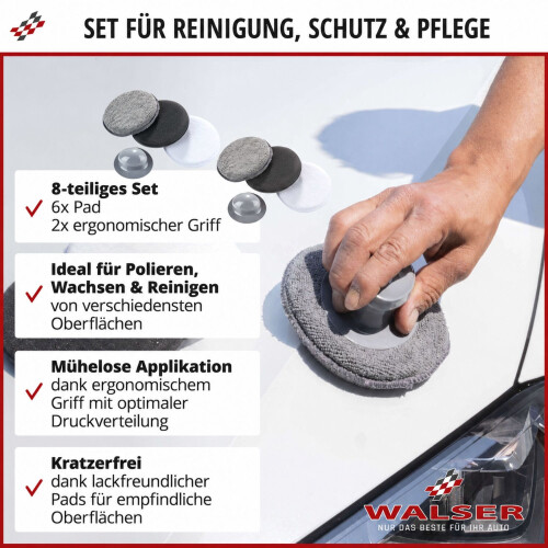 2x Set Applikator Pads 8-tlg Mikrofaser mit Griff 1