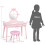 Conjunto de penteadeira infantil com banquinho, espelho e gaveta, rosa. 4