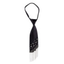 (BlackFringe1)No Ip Polyester Bow Tie With Pearl Tassels For Business Casual Women Men